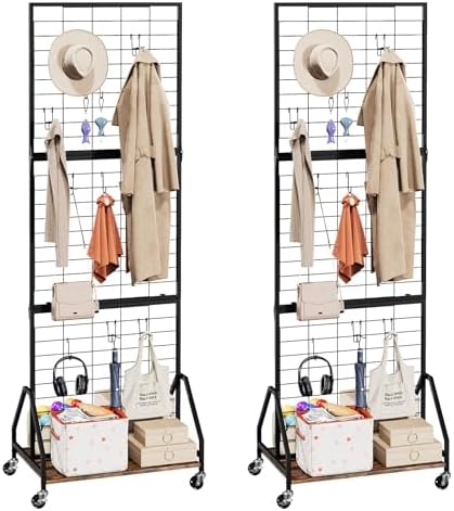 ELYKEN 2 Pack Foldable Grid Wall Panels, 5.7 x 2 FT Gridwall Display Rack by ELYKEN