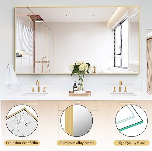 Koonmi 76"x34" Floor Mirror Full Length, Large Gold Mirror - Image 4