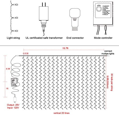 Twinkle Star 600 LED Window Curtain String Light - Image 6