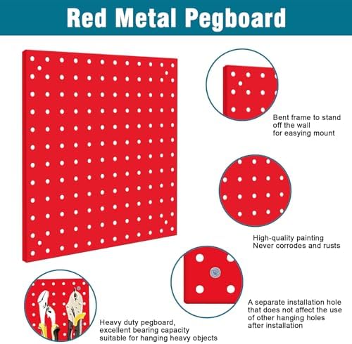 4 Pack Steel Peg Board, Universal 1/8 and 1/4 Pegboard Accessories, Office - Image 6