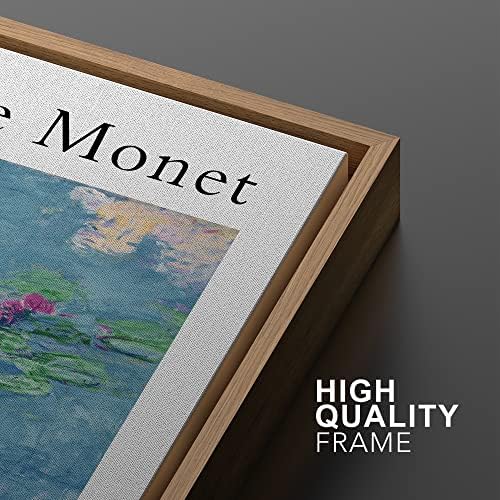MUDECOR Framed Wall Art Print Set Water Lilies by Claude Monet Nature - Image 5