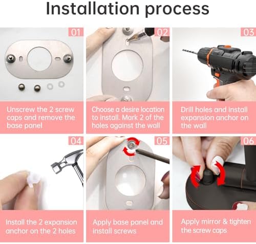 FUNTOUCH 5000mAh Rechargeable Wall Mounted Lighted Makeup Mirror - Image 7