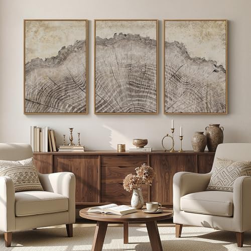 Large Framed Modern Farmhouse Tree Ring Wall Art - Image 2