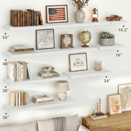 Vivelove 10x10 Inches Floating Shelves Wall Mounted Set of 2 - Image 7