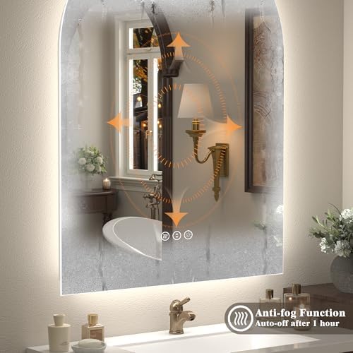 42x30 Inch Arched LED Mirror for Bathroom - Image 4