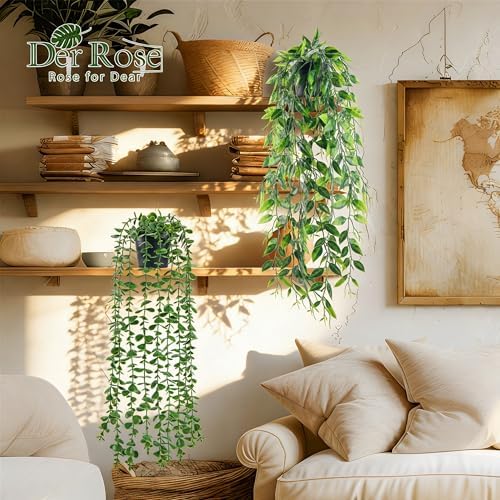 Der Rose 8Pcs Artificial Hanging Plants - Image 2