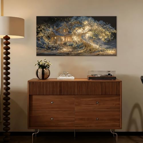 I@U Gold Tree vintage Canvas Wall Art Pictures - Image 2