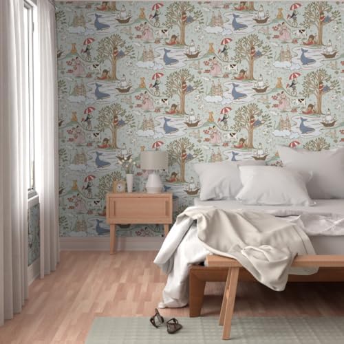 Spoonflower Whimsical Fairytale Peel and Stick Wallpaper - Image 5