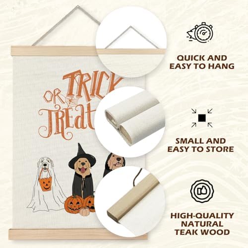 Supwhd Trick or Treat Halloween Ghost Dogs Pumpkin Wall Art - Image 5