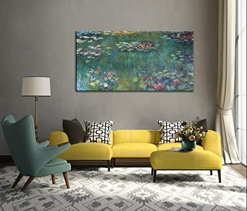Large Water Lilies by Claude Monet Canvas Wall Art Famous Painting - Image 3