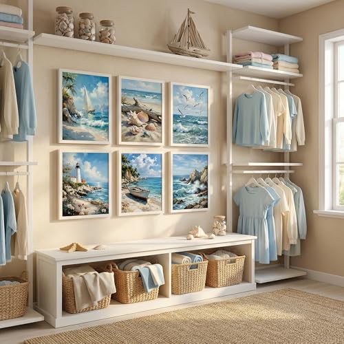 KYSNGMT Coastal Wall Art Set of 6 Beach Pictures Unframed - Image 6