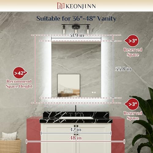 Keonjinn 32 x 36 Inch Bathroom Mirror - Image 2