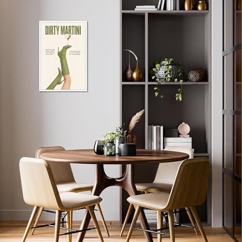 Green Cowgirl Boots Canvas Wall Art Trendy Olive Martini Print Poster Preppy - Image 5