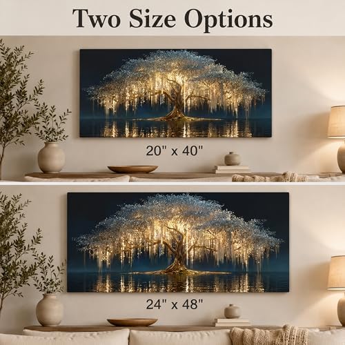 MBFKVFE Large Tree of Life Canvas Wall Art, 24x48 Inch - Image 4