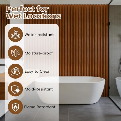 RITOLLO WPC Slat Wall Panels, 90.5 x 7.9 x 0.8Inches 10Pack 3D Accent Wall - Image 3