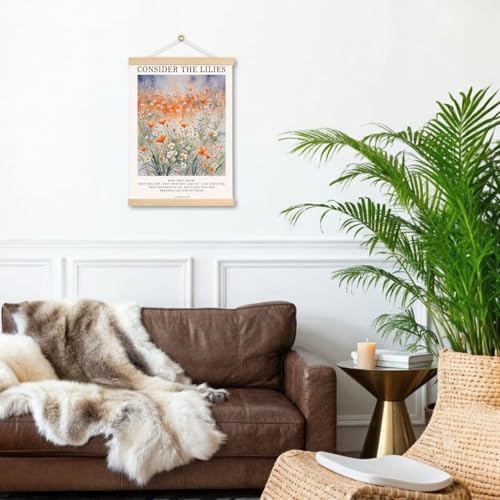 DNEULYR Consider the Lilies Inspirational Christian Poster Hanger Frame - Image 5