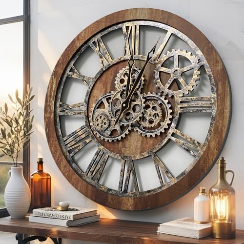 ImprovingLife The Original Real Moving Gear Wall Clock Vintage Industrial by THEGEARSCLOCK