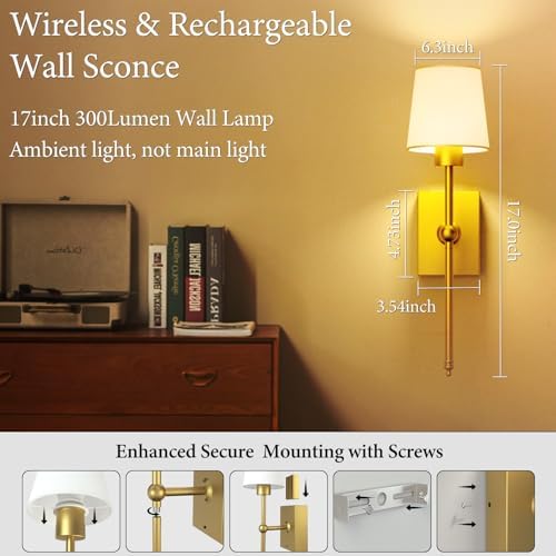 iThird Battery Operated Wall Sconces Set of 2 - Image 2
