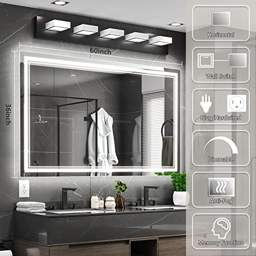 Ratsamee 60"x36" LED Bathroom Mirror - Image 3