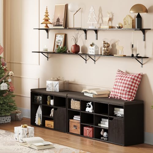 DINZI LVJ Long Wall Shelves, 47.3Inch Wooden Floating Shelves - Image 2