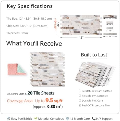 StyloVue 20 Sheets Peel and Stick Backsplash - Image 4