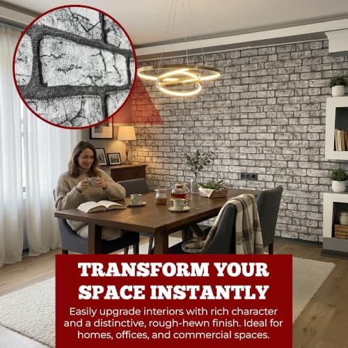 K&B Panels 3D Wall Panel, Realistic Rustic Brick Effect Styrofoam Wall Panelling - Image 2