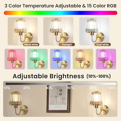 Wireless Sconces Wall Decor Set of 2 - Image 4