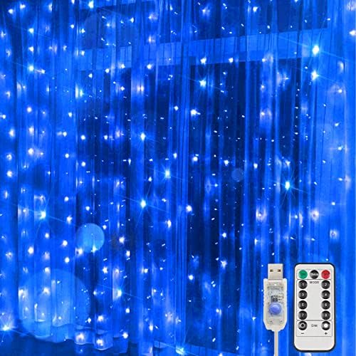 suddus Curtain Lights for Bedroom, 200 Led Hanging String Lights Outdoor by SUDDUS
