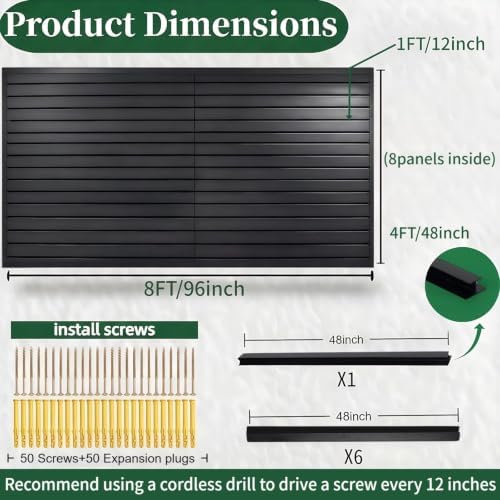 Slat Wall Paneling 4x8 ft Garage Organizer Storage Systems, Heavy Duty PVC - Image 2