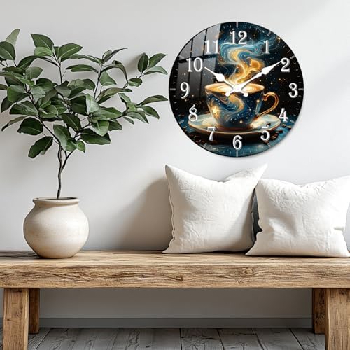Retro Wall Clock with Coffee Cup Design - Image 2