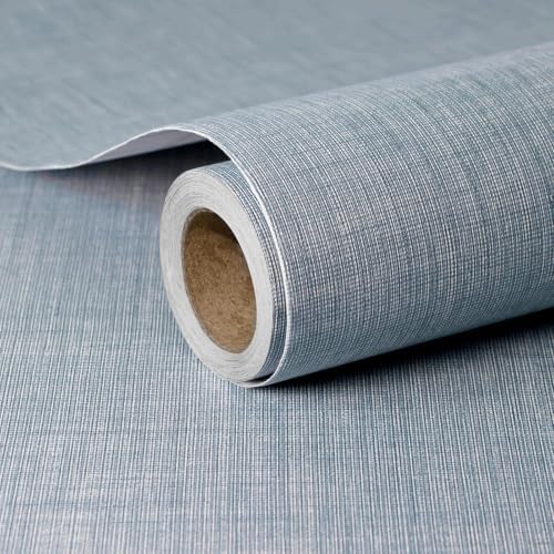 Yun-aeon Blue Grasscloth Peel and Stick Wallpaper by YUN-aeonPeelandStickWall