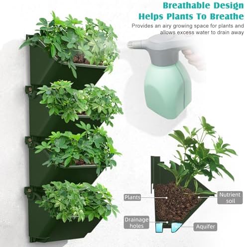 Vertical Wall Planter, 4 Packs Self Watering Wall Planters - Image 4