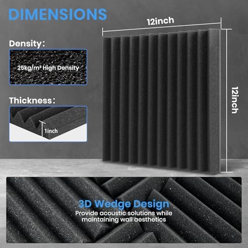 Focusound 100 Pack Sound Proof Foam Panels - Image 7