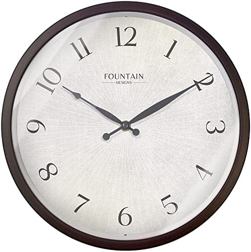 12" Silent Modern Farmhouse Wall Clock, Oil Rubbed Bronze by FountainDesigns