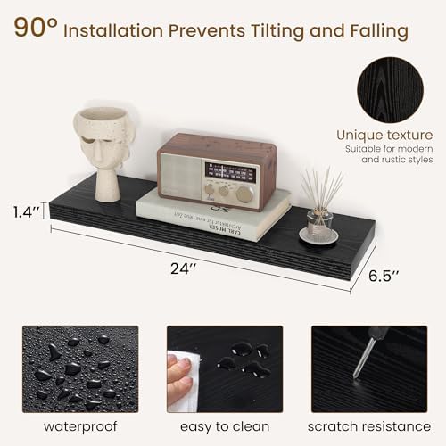 Dreamland 24 Inch Floating Shelves, 6.7" Deep Wall Shelves - Image 3
