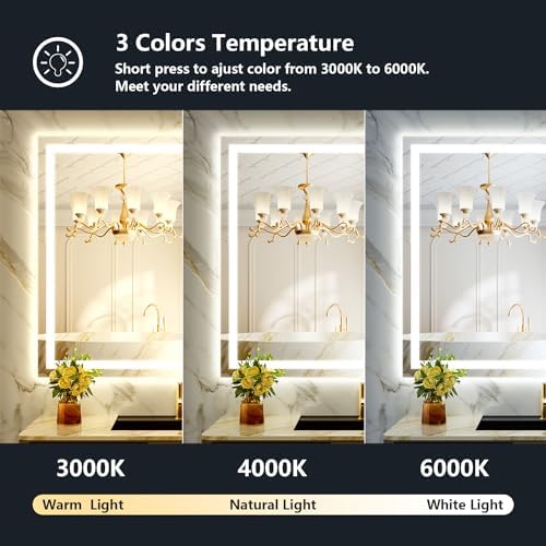 44x36 LED Bathroom Mirror with Lights, Lighted Vanity Mirror - Image 4