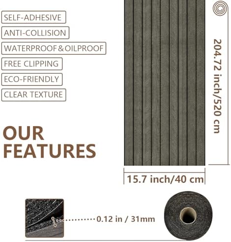 WADILE Peel and Stick Wood Slat Wall Panels, 5.2M PVC Wall Panels - Image 3