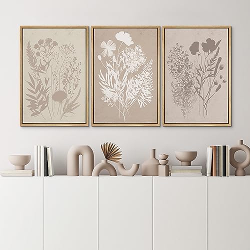 MUDECOR Framed Canvas Print Wall Art Wildflower Art Print, Floral Botanical - Image 3