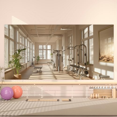 Hasipu Home Gym Workout Mirror 72" L x 36" W-1pc Large Full Length Mounted Full - Image 2
