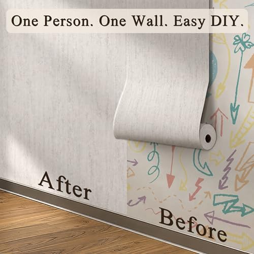 White Gray Travertine Peel and Stick Wallpaper, 23.6 x 118 in - Image 4