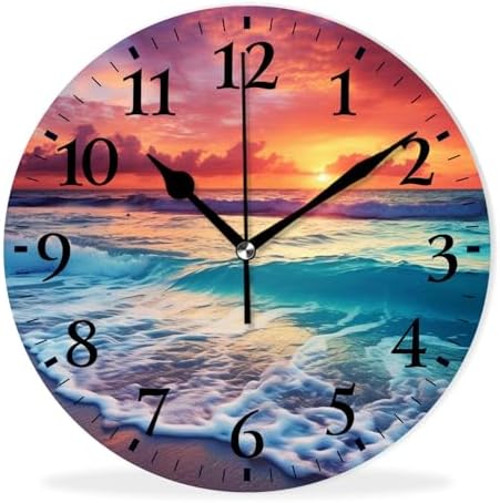 Non-Ticking Silent Wall Clocks Battery Operated Personalized Decor Clock by Kyvita