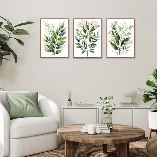 Green Botanical Leaf Framed Wall Art Set of 3, 12x16 inch - Image 6
