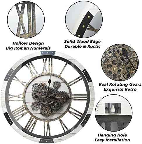 27" Large Real Moving Gears Wall Clock - Image 2