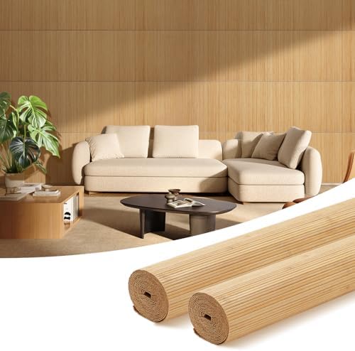 OUZUGIE 2 Pack 96x24 Inch Natural Bamboo Wall Panel by OUZUGIE