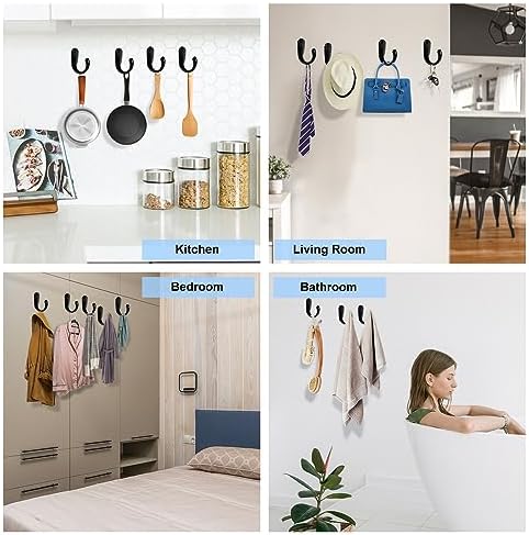 Kruodop 10 Pack Wall Hooks Wall Mounted Coat Hooks - Image 7