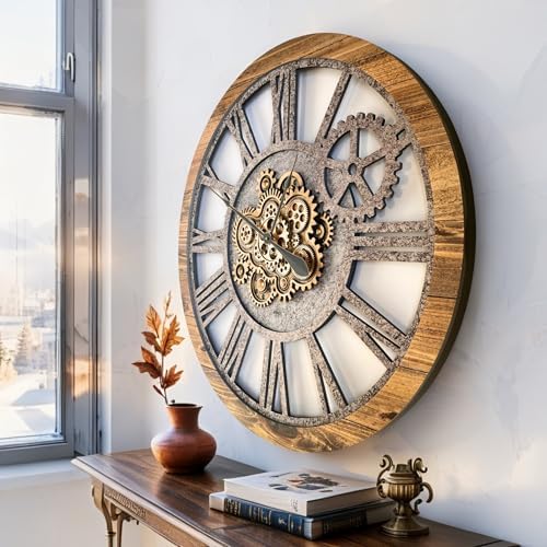 ImprovingLife The Gears Clock 36'' Inch Real Moving Gear Wall Clock Vintage - Image 5