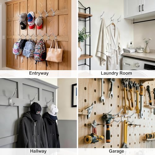 Heavy Duty Wall Hooks, 5 Inch Large Wall Mount Hooks - Image 3