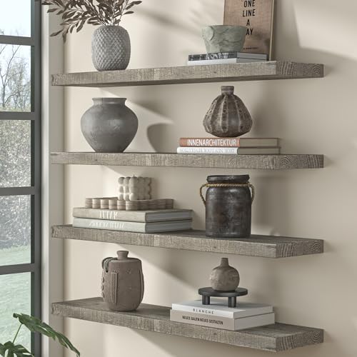 Fun Memories 24 Inch Reclaimed Wood Floating Shelves - Image 2