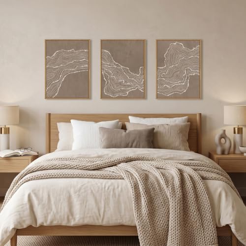 BICERE Abstract White Wave Framed Canvas Wall Art, Modern Minimalism Wall Decor - Image 4