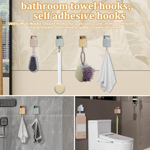 4Pcs Cute Self Adhesive Wall Hooks - Image 6